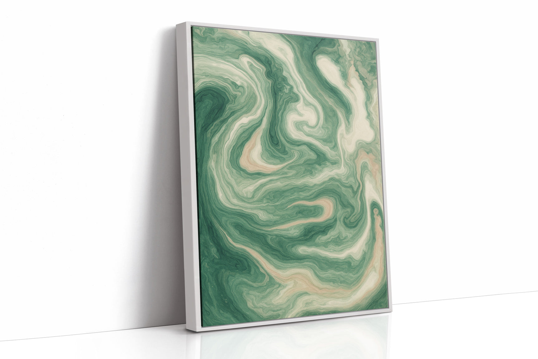 Emerald Waves: Abstract Fluid Art Print