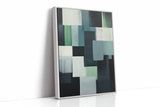 Forest Fade – Geometric Brushstroke Abstract Art Print
