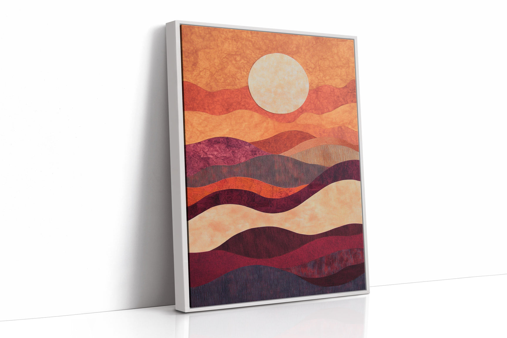 Sunset Serenity: Handmade Textile Wall Art