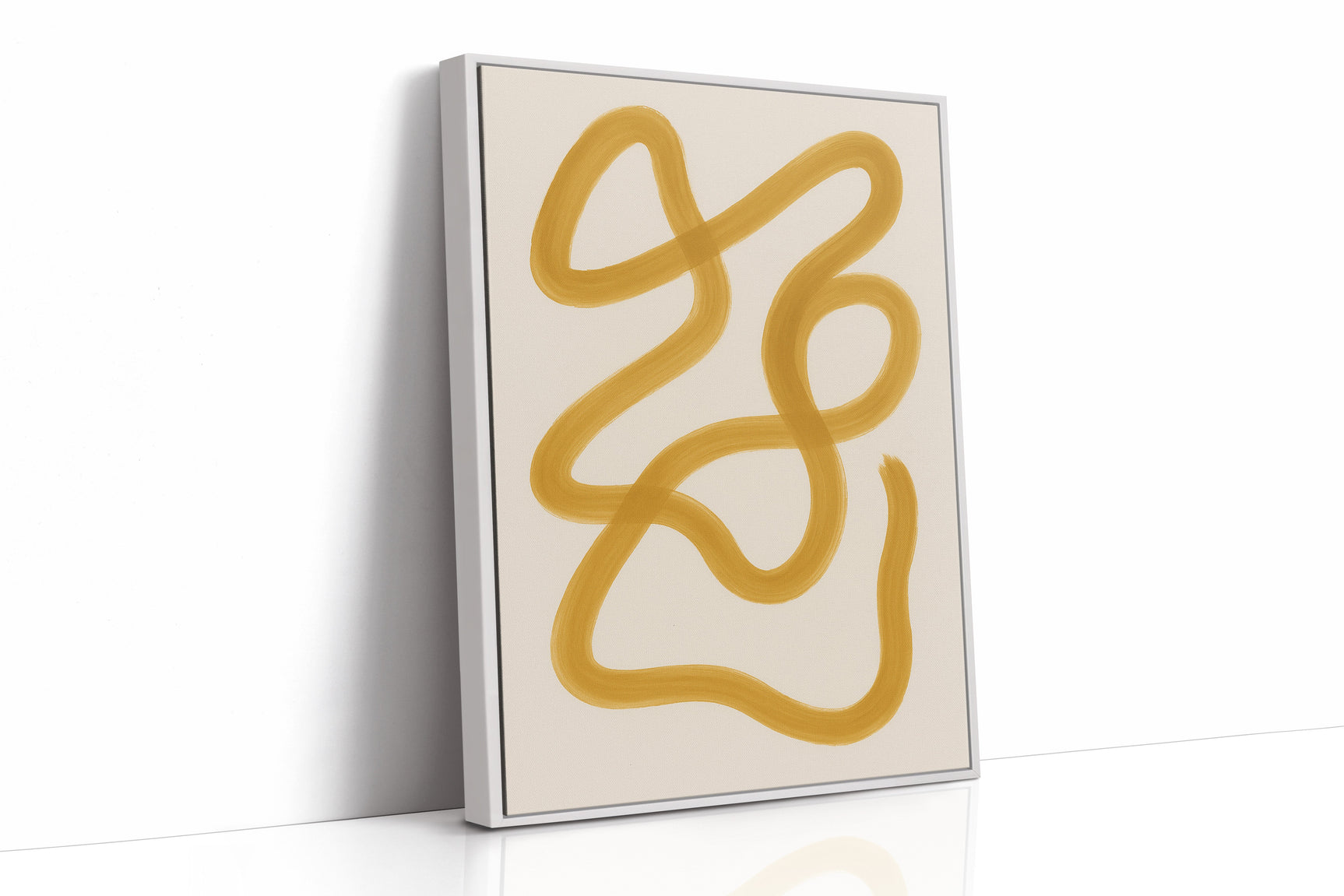 Golden Drift – Minimal Abstract Line Art Print
