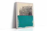 Modern Abstract Art Print in Teal and Black