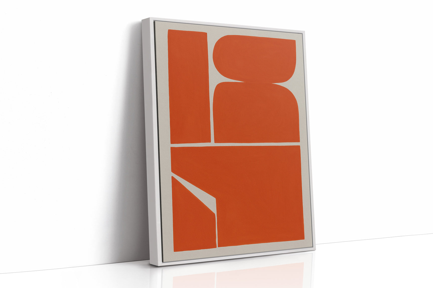 Vibrant Geometric Abstract Art Print in Bold Orange