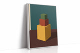 Minimalist Geometric Art Print - Bold Colorful Cubes