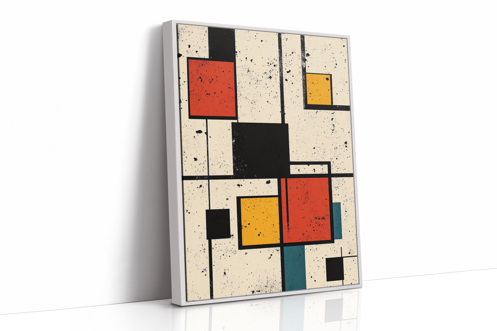Primary Pulse – Geometric Modernist Splatter Art
