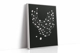 Minimalist Abstract White Dots on Black Canvas