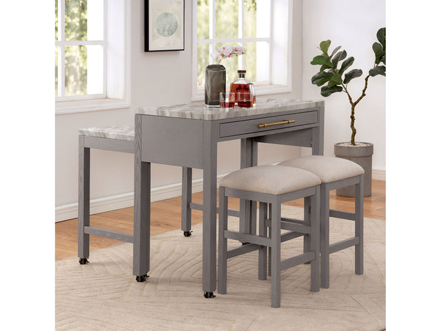 Whitehall White/Light Gray/Beige 5 Pc. Counter Height Table Set - Ornate Home