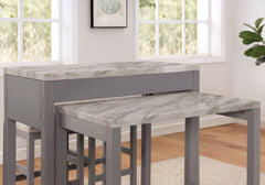 Whitehall White/Light Gray/Beige 5 Pc. Counter Height Table Set - Ornate Home