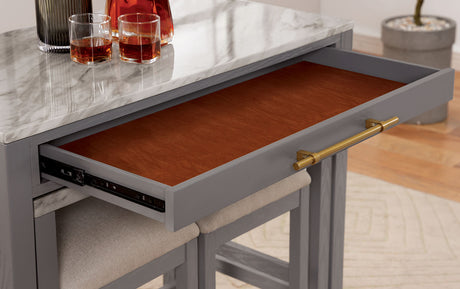 Whitehall White/Light Gray/Beige 5 Pc. Counter Height Table Set - Ornate Home