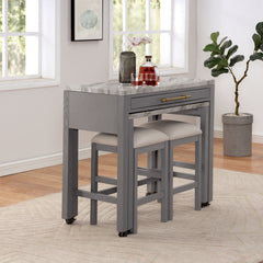 Whitehall White/Light Gray/Beige 5 Pc. Counter Height Table Set - Ornate Home