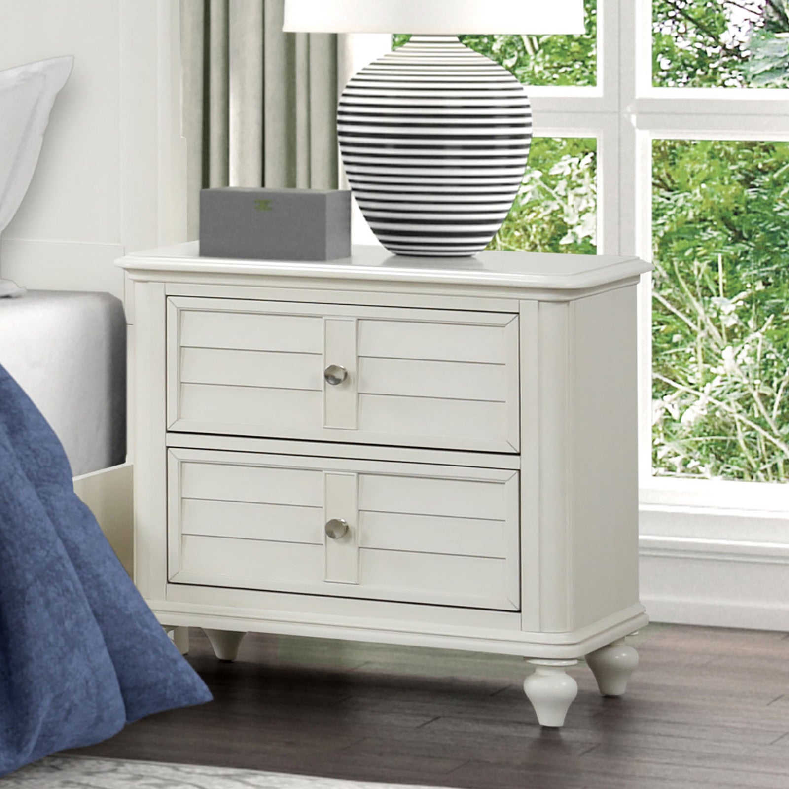 Whitehaven White/Coastal Nightstand - Ornate Home
