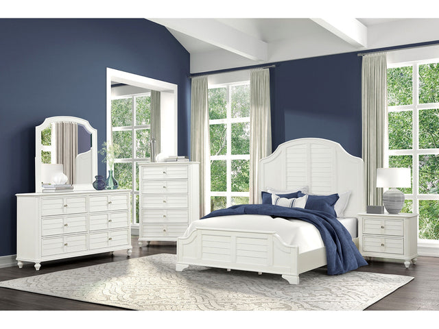 Whitehaven White/Coastal Queen 4 Piece Bedroom Set - Ornate Home