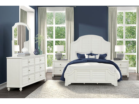Whitehaven White/Coastal Queen 5 Piece Bedroom Set w/2 Nightstands - Ornate Home