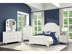 Whitehaven White/Coastal Queen 5 Piece Bedroom Set w/Chest - Ornate Home