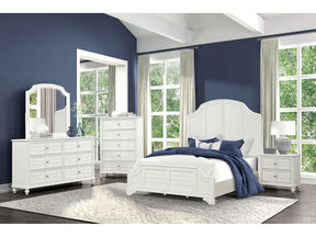Whitehaven White/Coastal Queen 5 Piece Bedroom Set w/Chest - Ornate Home