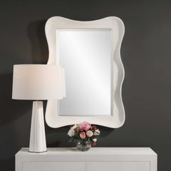 Whitehaven White Wavy Rectangle Mirror - Ornate Home
