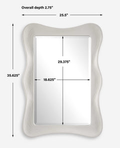 Whitehaven White Wavy Rectangle Mirror - Ornate Home