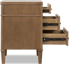 Whitmore Claystone 3-Drawer Nightstand - Ornate Home