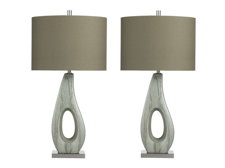 Whitmore Green/Nickel Table Lamp (Set of 2) - Ornate Home