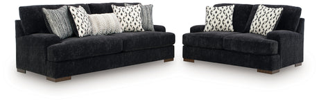 Whitmore Manor Black Pearl Sofa and Loveseat - Ornate Home