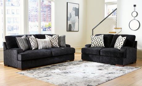 Whitmore Manor Black Pearl Sofa and Loveseat - Ornate Home