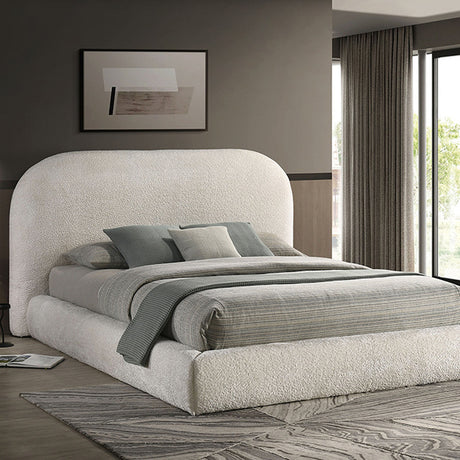 Whitnash Ivory White E.King Bed - Ornate Home