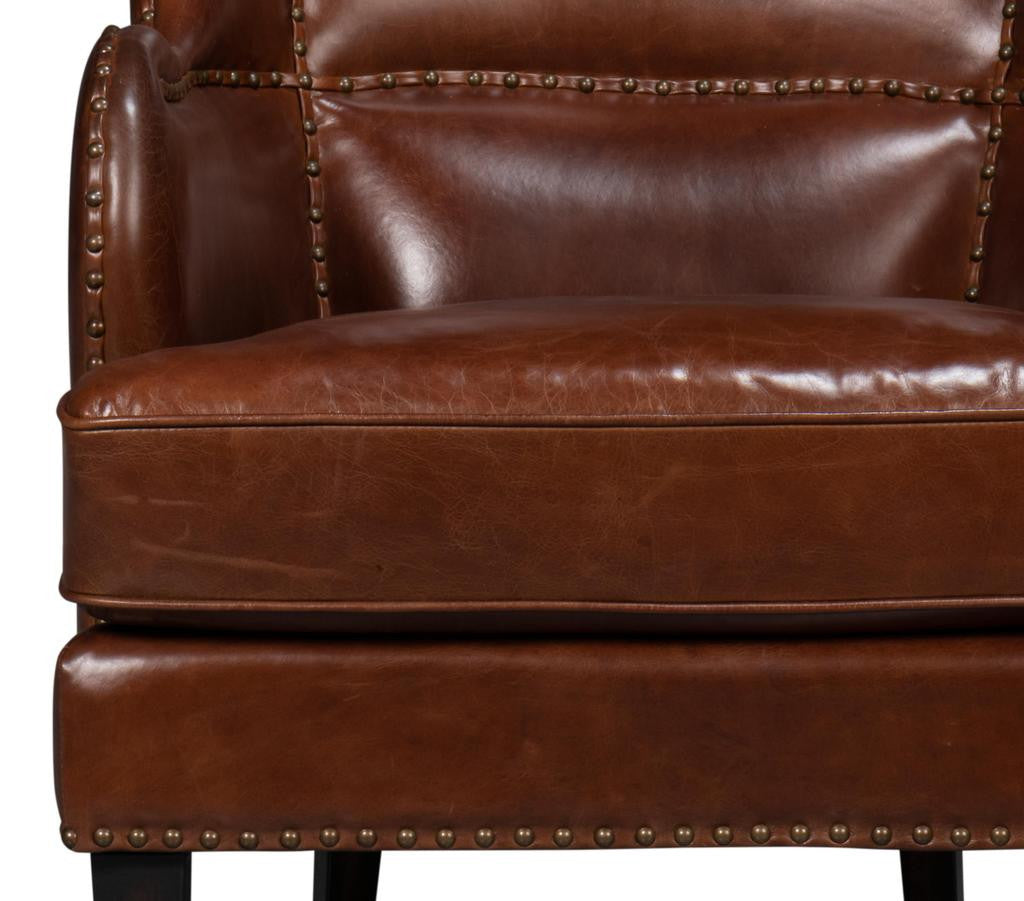 Whitney Brown Distilled Leather Chair - Ornate Home