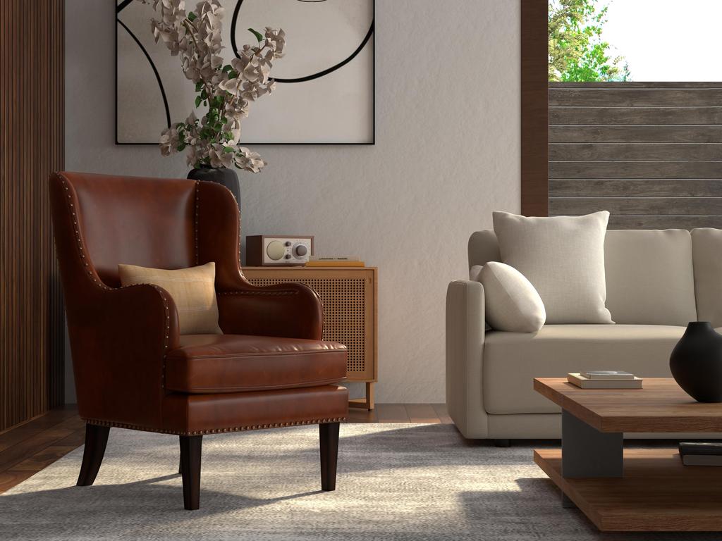 Whitney Brown Distilled Leather Chair - Ornate Home
