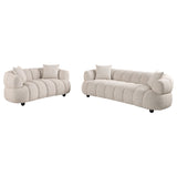 Whitney Pebble 2-Piece Contemporary Channel Tufted Woven Fabric Sofa Set - Ornate Home