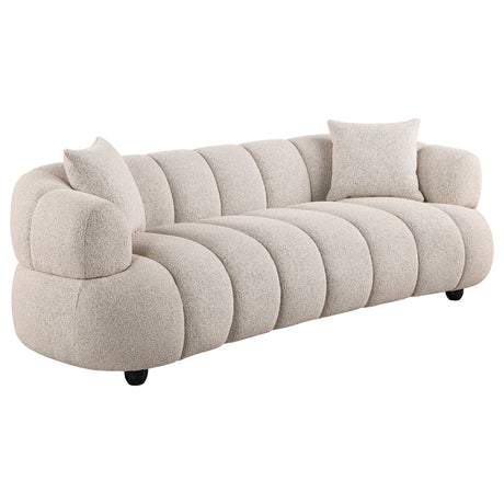 Whitney Pebble 2-Piece Contemporary Channel Tufted Woven Fabric Sofa Set - Ornate Home