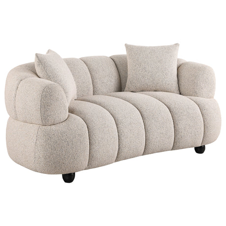 Whitney Pebble 2-Piece Contemporary Channel Tufted Woven Fabric Sofa Set - Ornate Home