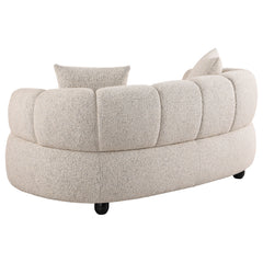 Whitney Pebble 2-Piece Contemporary Channel Tufted Woven Fabric Sofa Set - Ornate Home