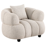 Whitney Pebble Contemporary Channel Tufted Woven Fabric Upholstered Accent Chair - Ornate Home