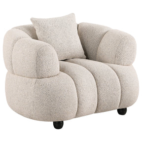 Whitney Pebble Contemporary Channel Tufted Woven Fabric Upholstered Accent Chair - Ornate Home