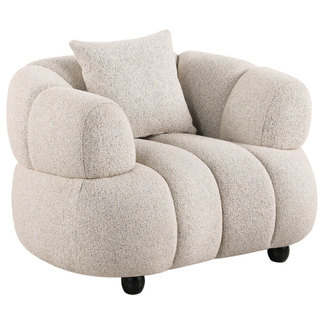 Whitney Pebble Contemporary Channel Tufted Woven Fabric Upholstered Accent Chair - Ornate Home