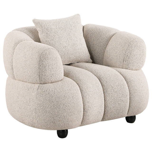 Whitney Pebble Contemporary Channel Tufted Woven Fabric Upholstered Accent Chair - Ornate Home