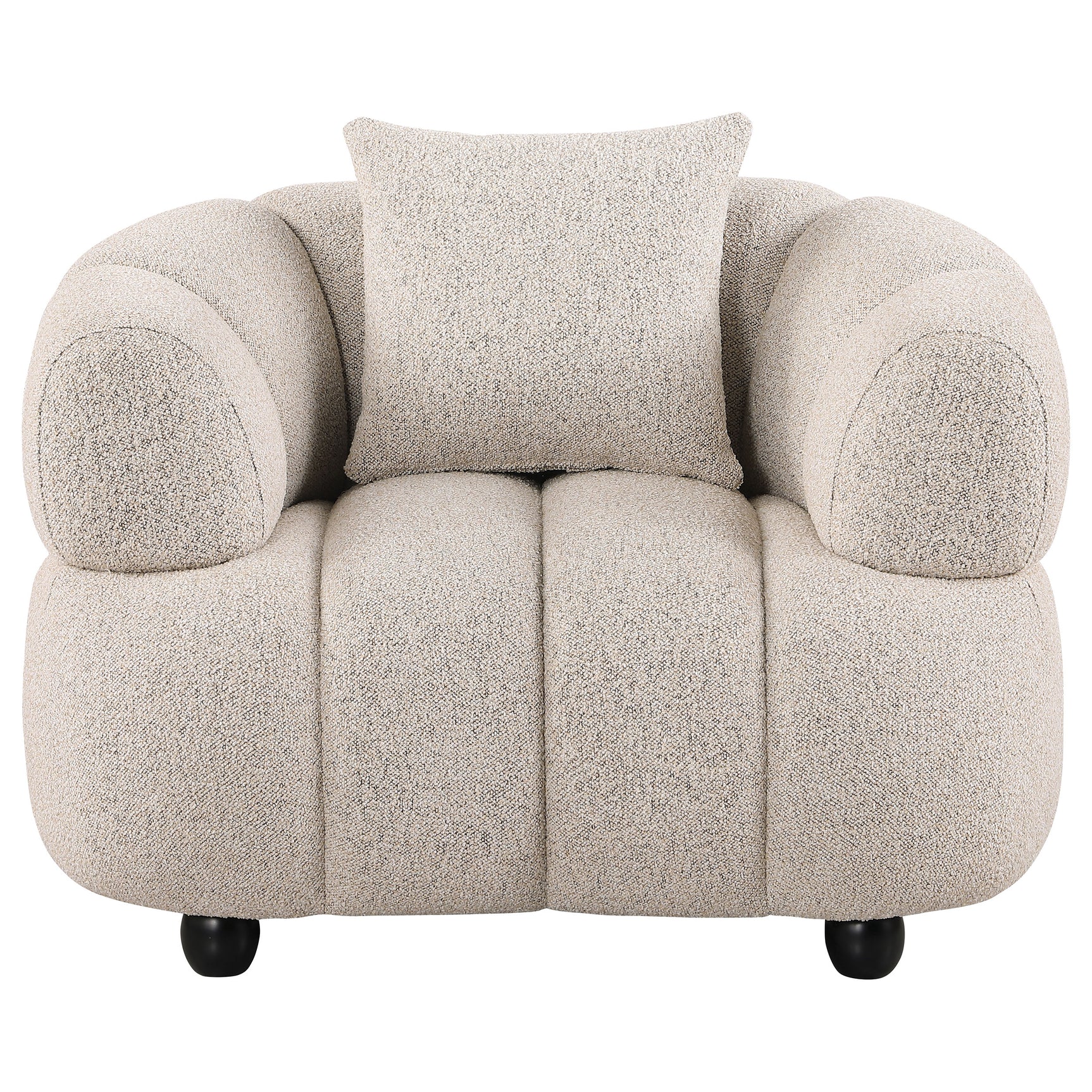Whitney Pebble Contemporary Channel Tufted Woven Fabric Upholstered Accent Chair - Ornate Home