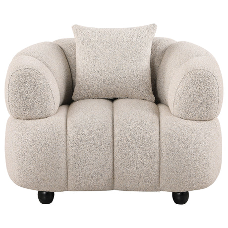 Whitney Pebble Contemporary Channel Tufted Woven Fabric Upholstered Accent Chair - Ornate Home