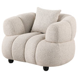 Whitney Pebble Contemporary Channel Tufted Woven Fabric Upholstered Accent Chair - Ornate Home