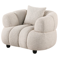 Whitney Pebble Contemporary Channel Tufted Woven Fabric Upholstered Accent Chair - Ornate Home