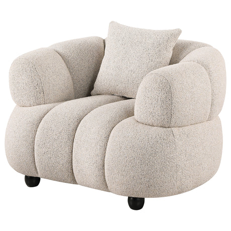Whitney Pebble Contemporary Channel Tufted Woven Fabric Upholstered Accent Chair - Ornate Home