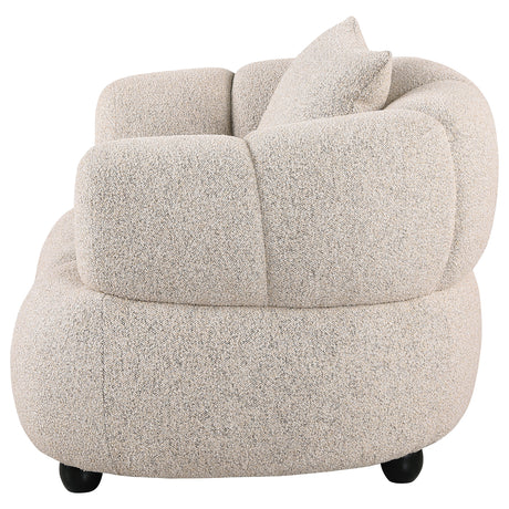 Whitney Pebble Contemporary Channel Tufted Woven Fabric Upholstered Accent Chair - Ornate Home