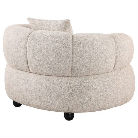 Whitney Pebble Contemporary Channel Tufted Woven Fabric Upholstered Accent Chair - Ornate Home