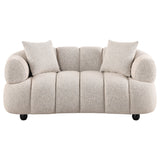 Whitney Pebble Contemporary Channel Tufted Woven Fabric Upholstered Loveseat - Ornate Home