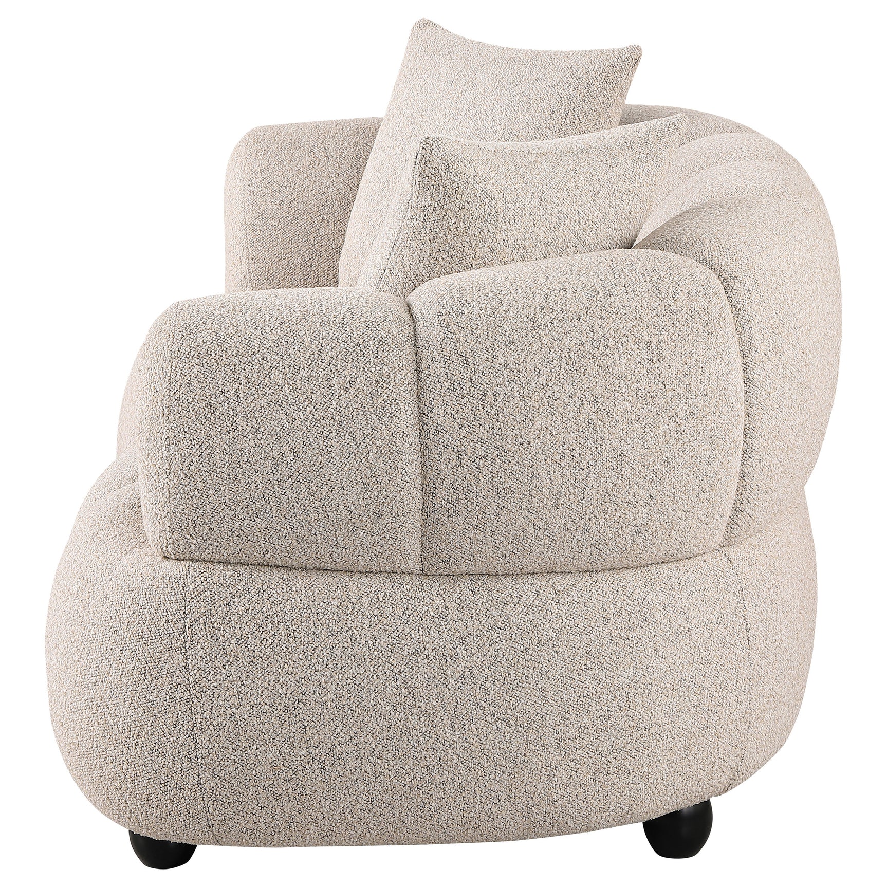 Whitney Pebble Contemporary Channel Tufted Woven Fabric Upholstered Loveseat - Ornate Home