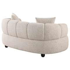 Whitney Pebble Contemporary Channel Tufted Woven Fabric Upholstered Loveseat - Ornate Home