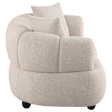 Whitney Pebble Contemporary Channel Tufted Woven Fabric Upholstered Loveseat - Ornate Home