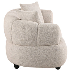 Whitney Pebble Contemporary Channel Tufted Woven Fabric Upholstered Loveseat - Ornate Home