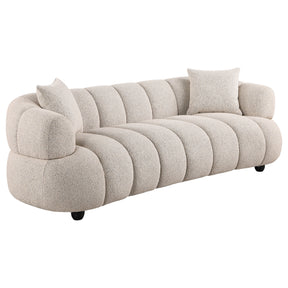 Whitney Pebble Contemporary Channel Tufted Woven Fabric Upholstered Sofa - Ornate Home