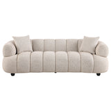 Whitney Pebble Contemporary Channel Tufted Woven Fabric Upholstered Sofa - Ornate Home
