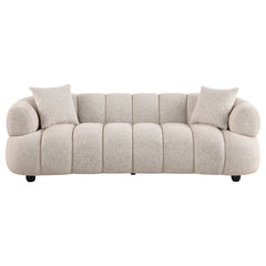 Whitney Pebble Contemporary Channel Tufted Woven Fabric Upholstered Sofa - Ornate Home